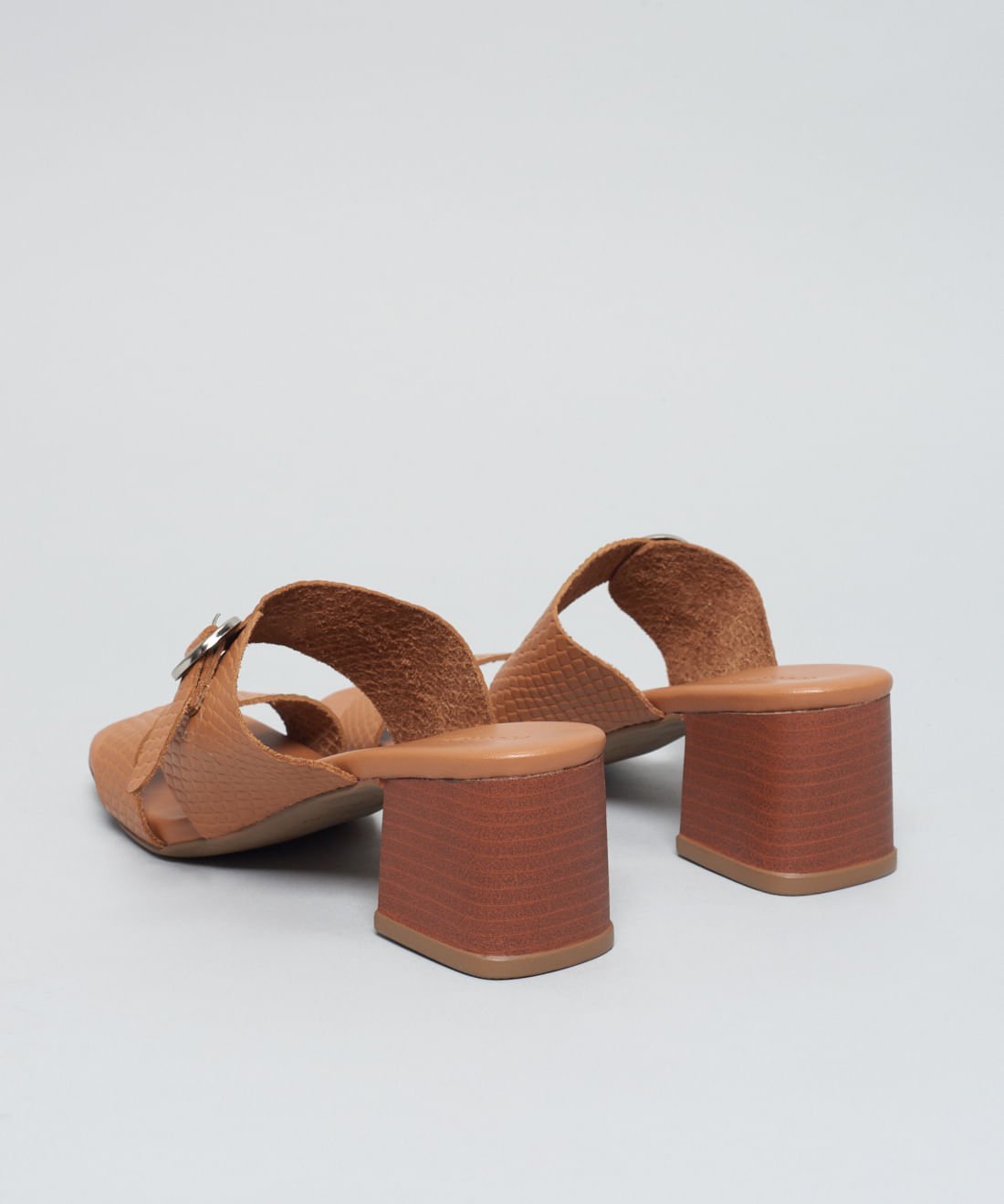 Sandalia Media Couro Escama - Caramelo Caramelo 3