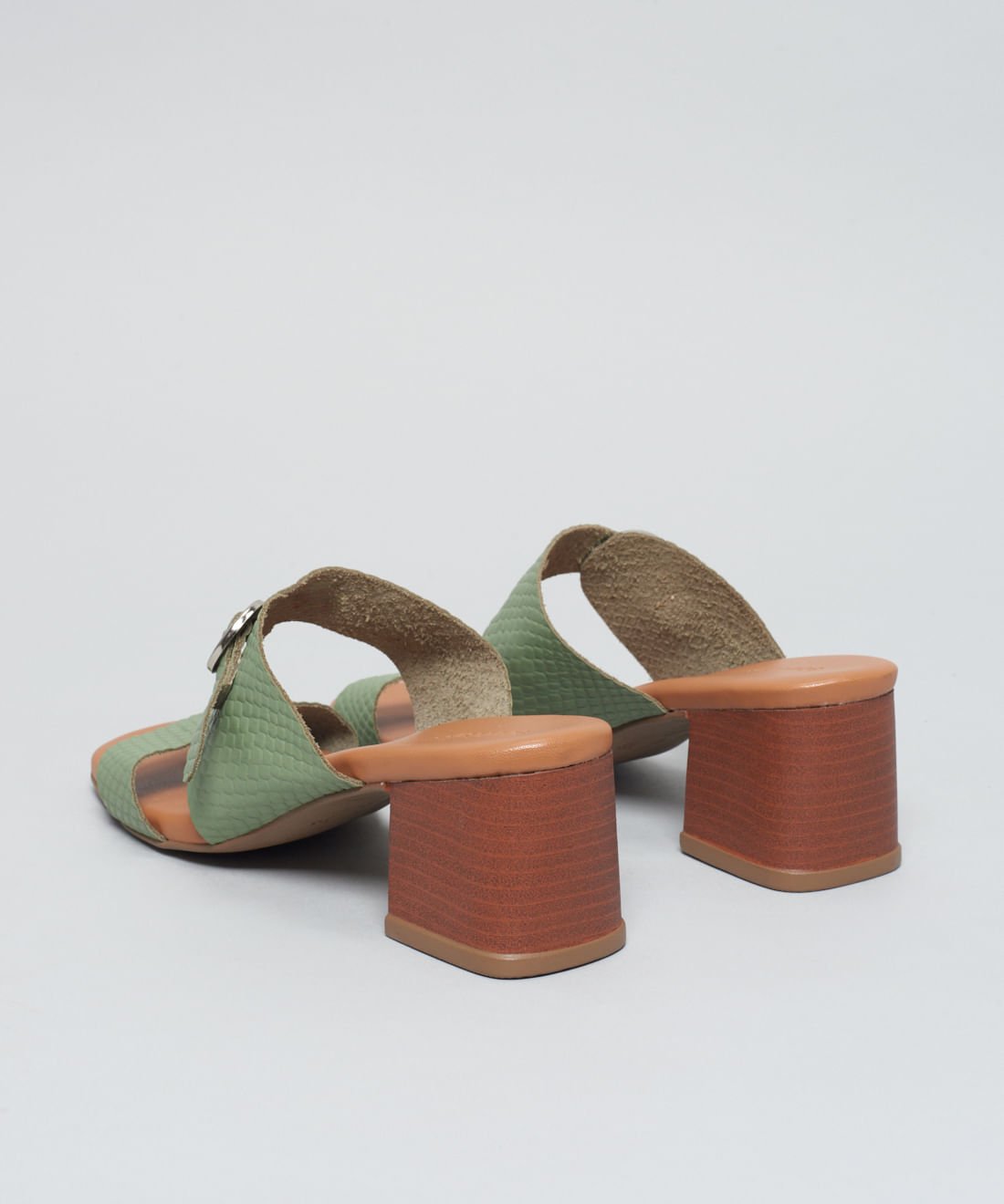 Sandalia Media Couro Escama - Pistache Pistache 3