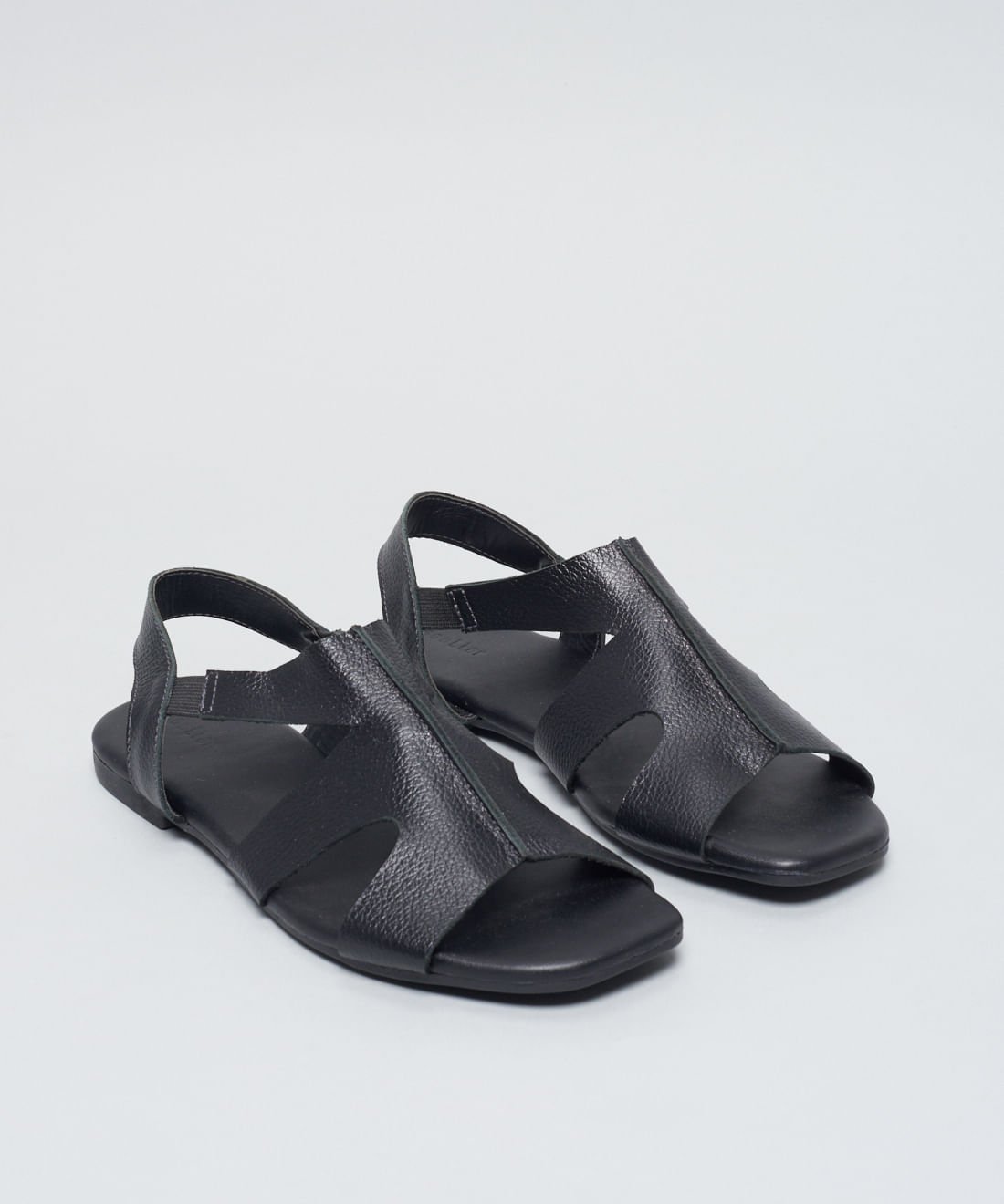 Rasteira Basica Couro Dani - Preto Preto 2