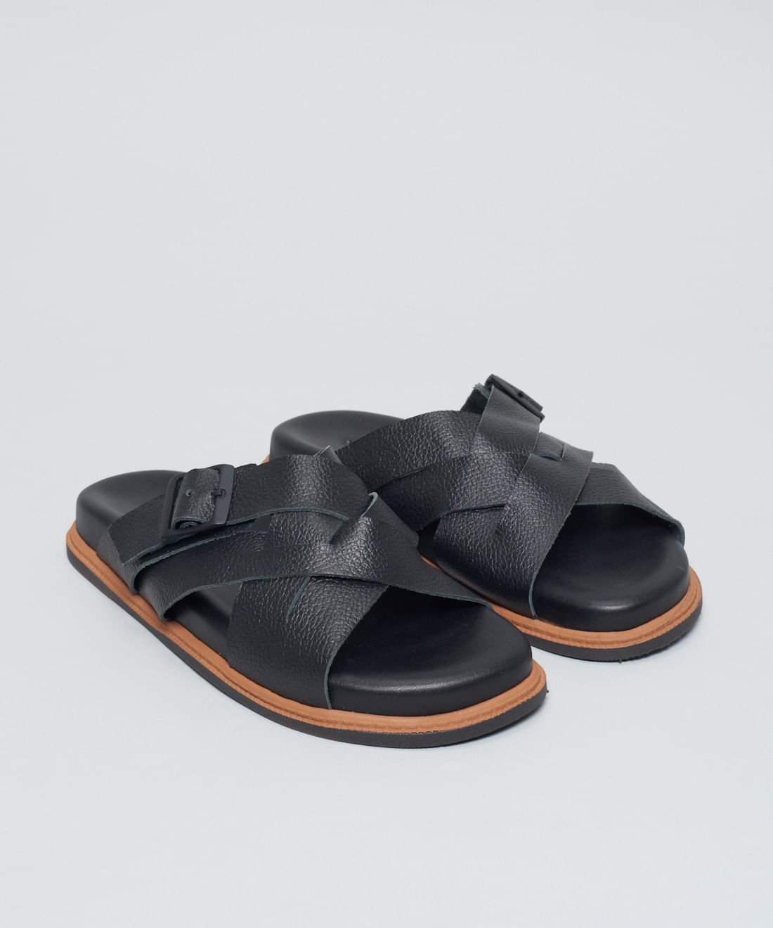 Rasteira Anatomica Entrelace - Preto Preto 2