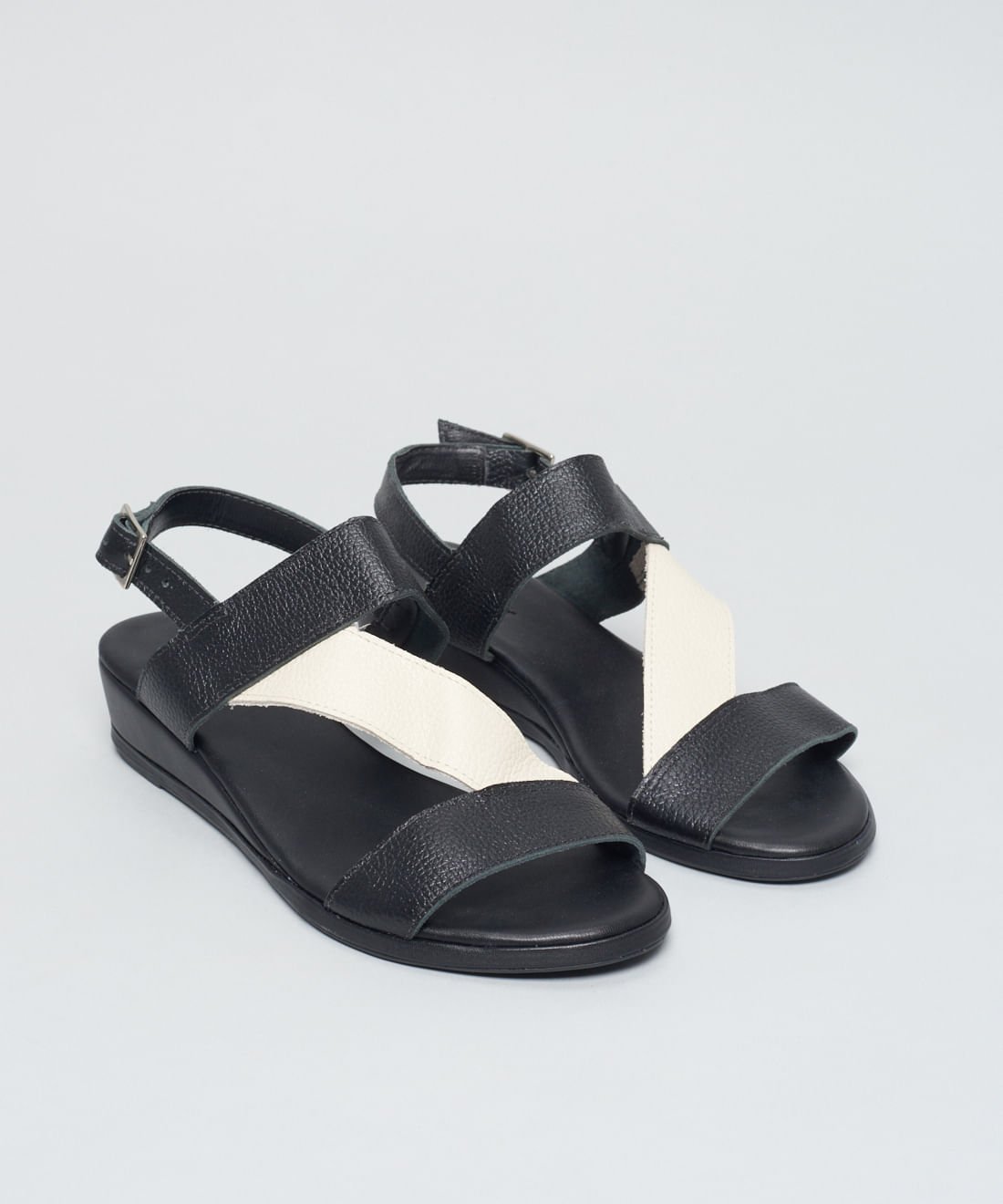 Anabela Couro Tiras Debora - Preto Preto 2