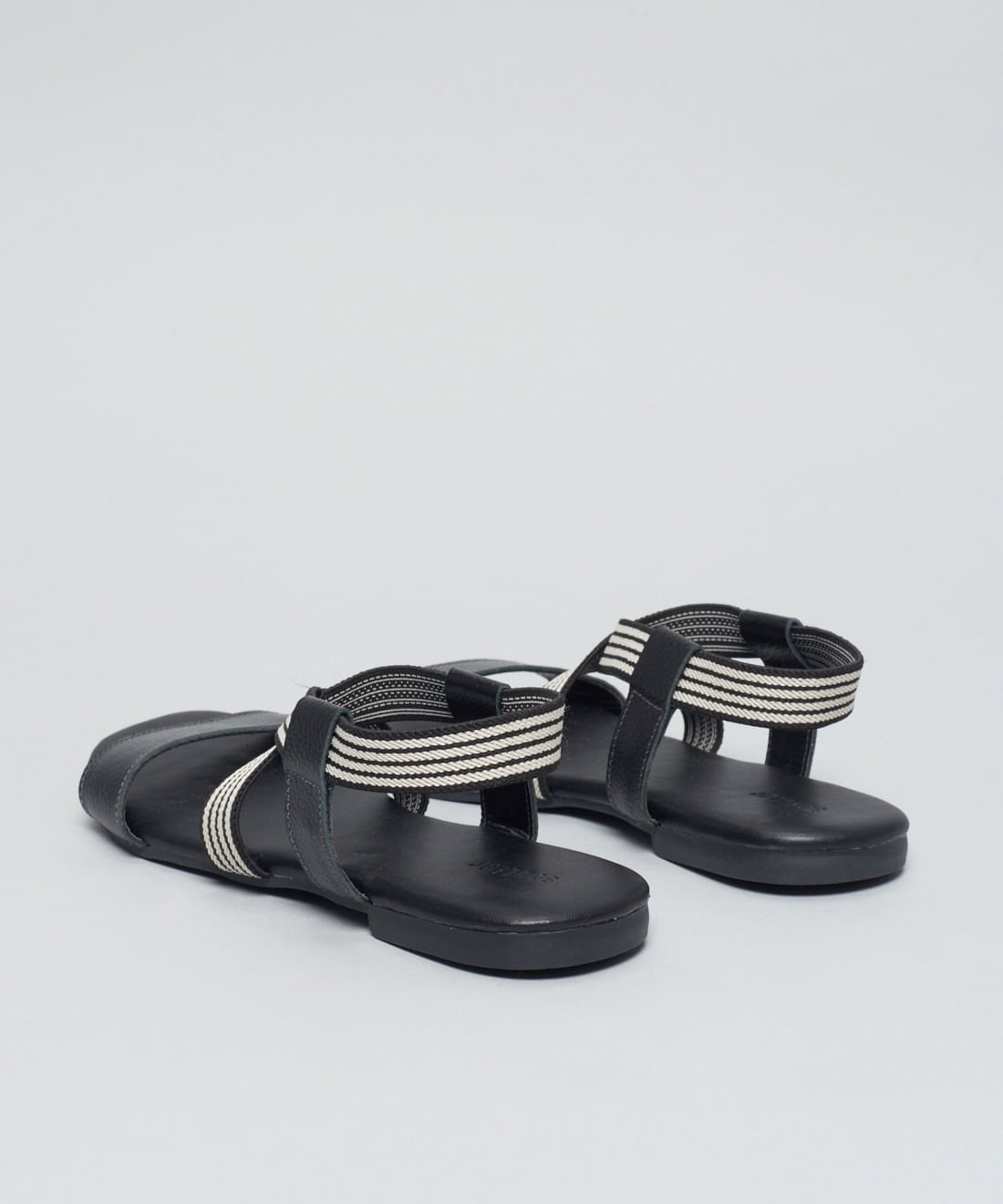 Rasteira Basica Couro Elastico - Preto Preto 3