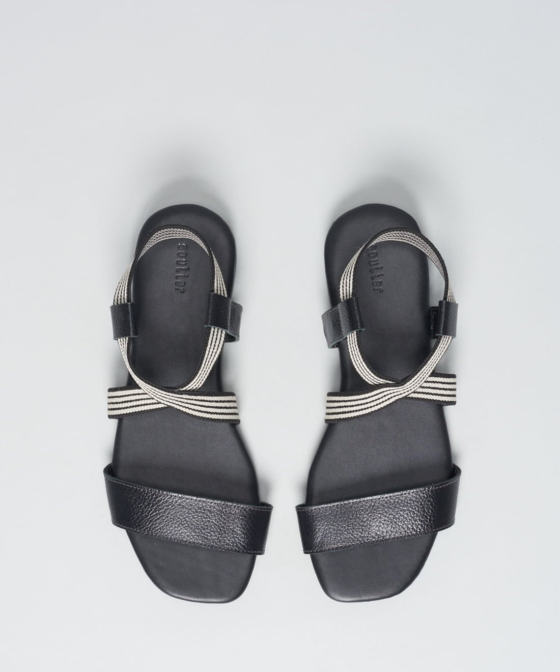 Rasteira Basica Couro Elastico - Preto Preto 4