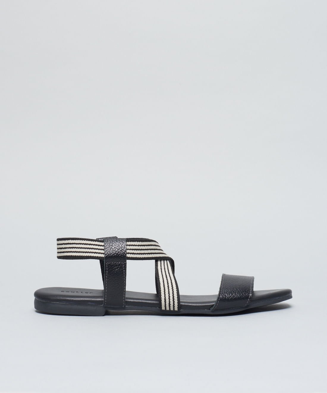 Rasteira Basica Couro Elastico - Preto