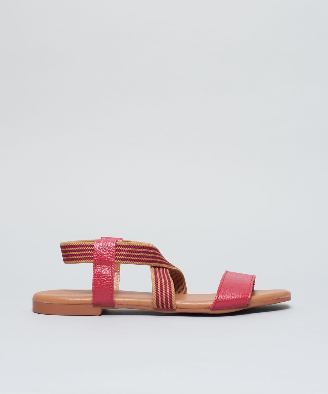 Rasteira Basica Couro Elastico - Flor De Lotus