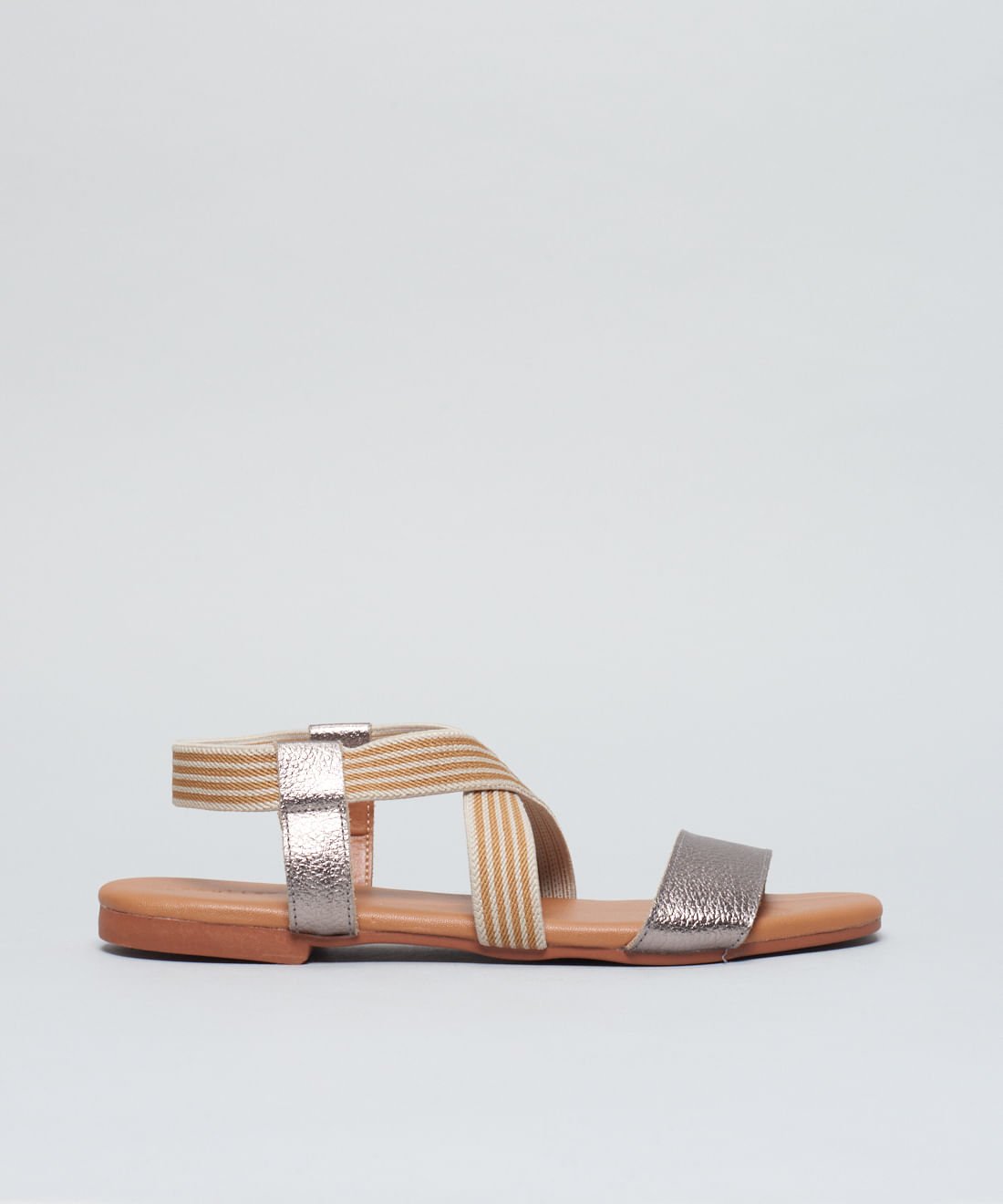 Rasteira Basica Couro Elastico - Onix