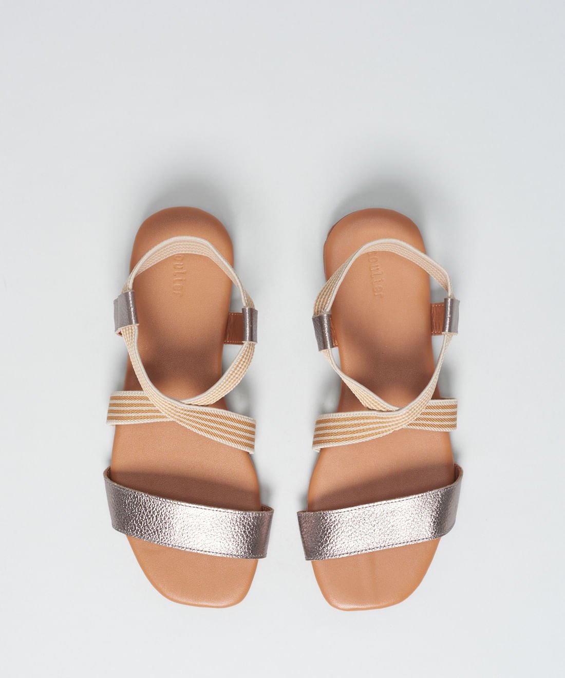 Rasteira Basica Couro Elastico - Onix Prata 4