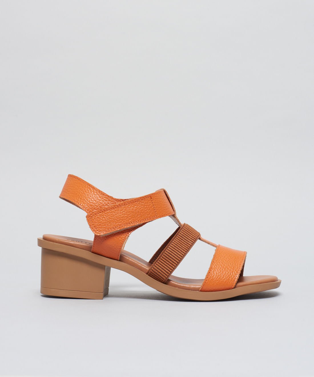 Sandalia Media Tira Elastico - Tangerina