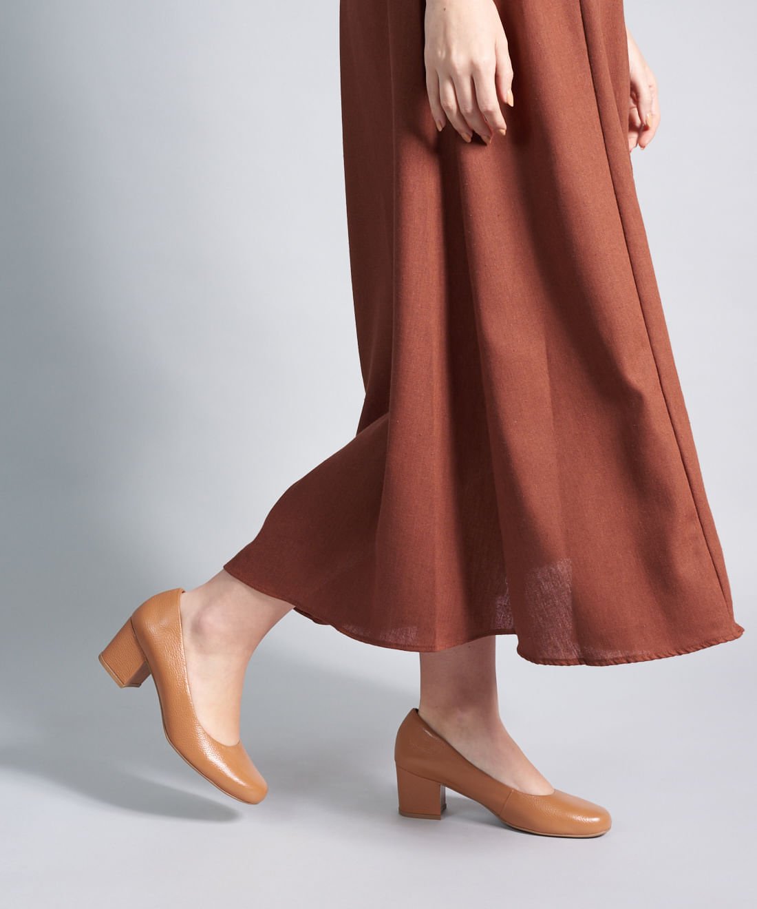 Scarpin Couro Raquel - Caramelo Caramelo 5