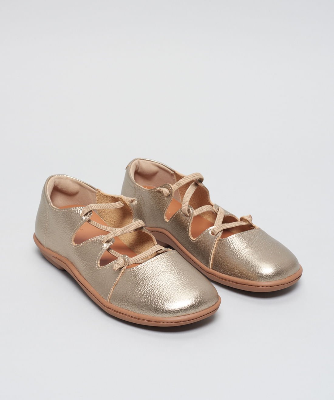 Sapatilha Couro Recortes Elastico - Prata Velho Prata Velho 2