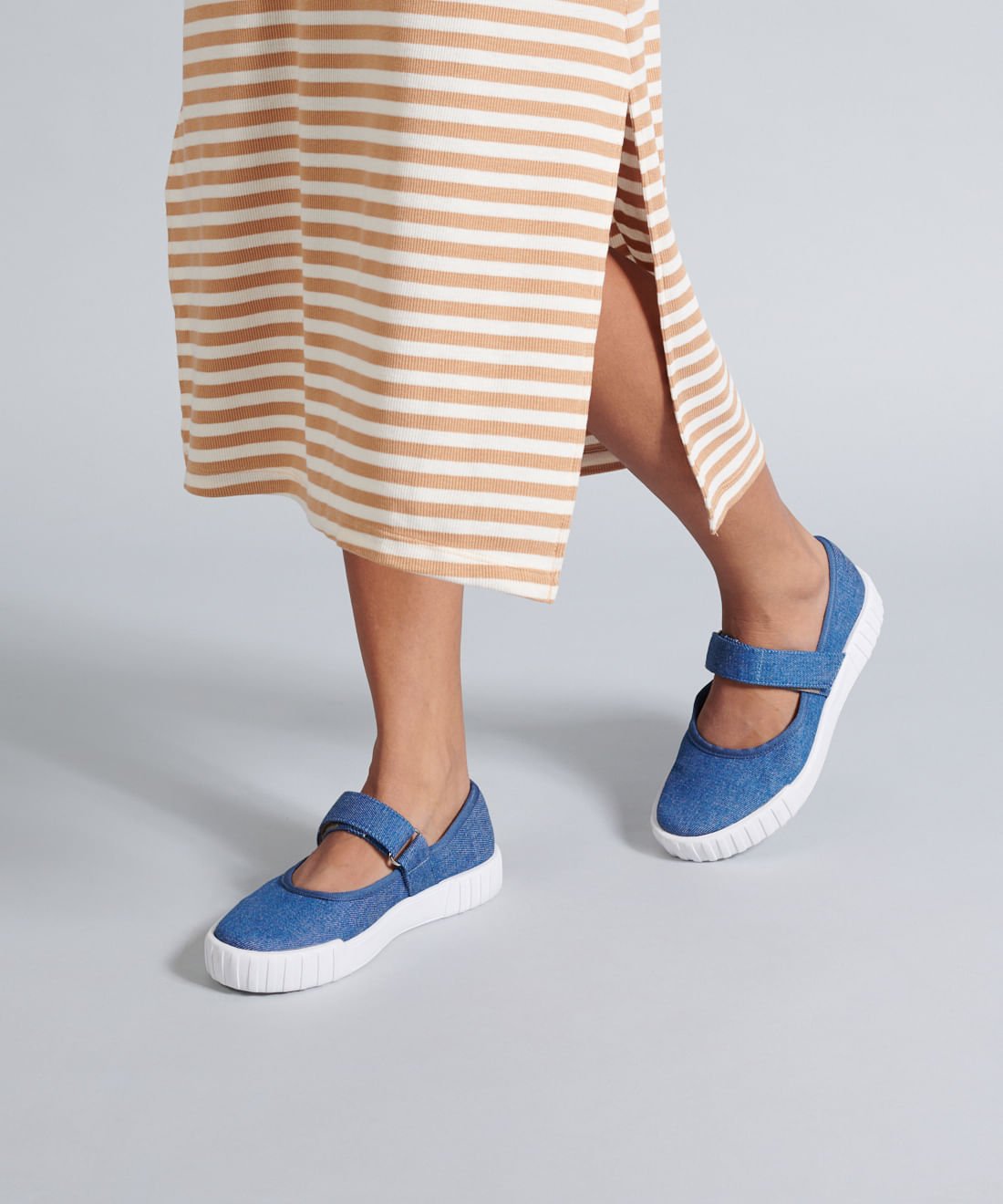 Sapatilha Lona Tira Velcro - Jeans Jeans 5