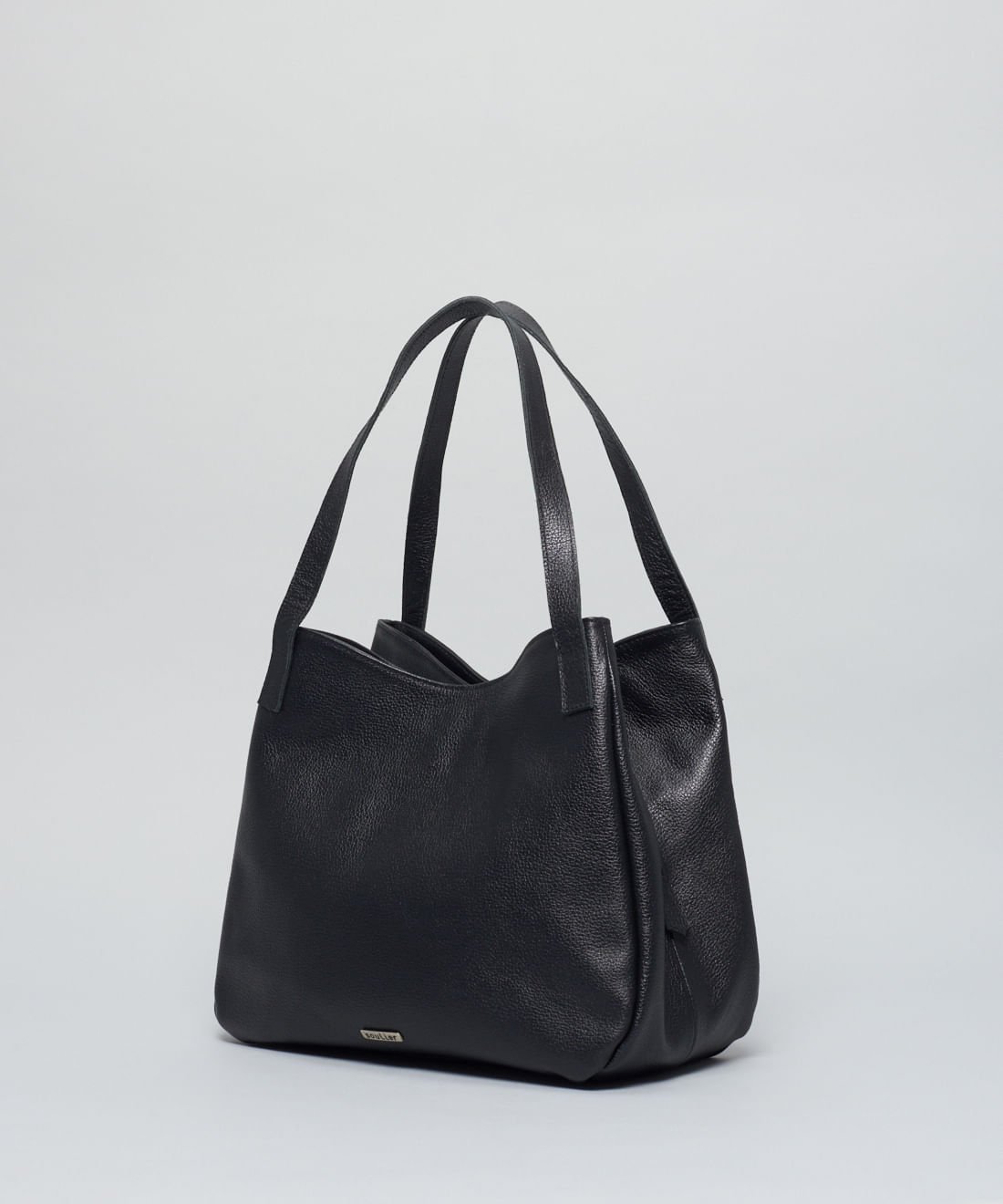 Bolsa g Couro Manoela - Preto Preto 2