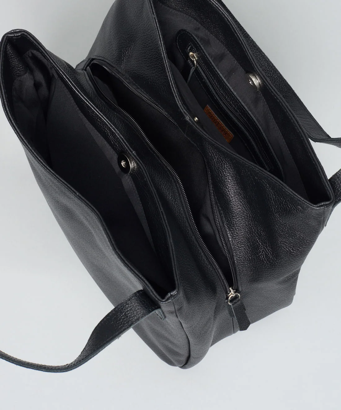Bolsa g Couro Manoela - Preto Preto 3