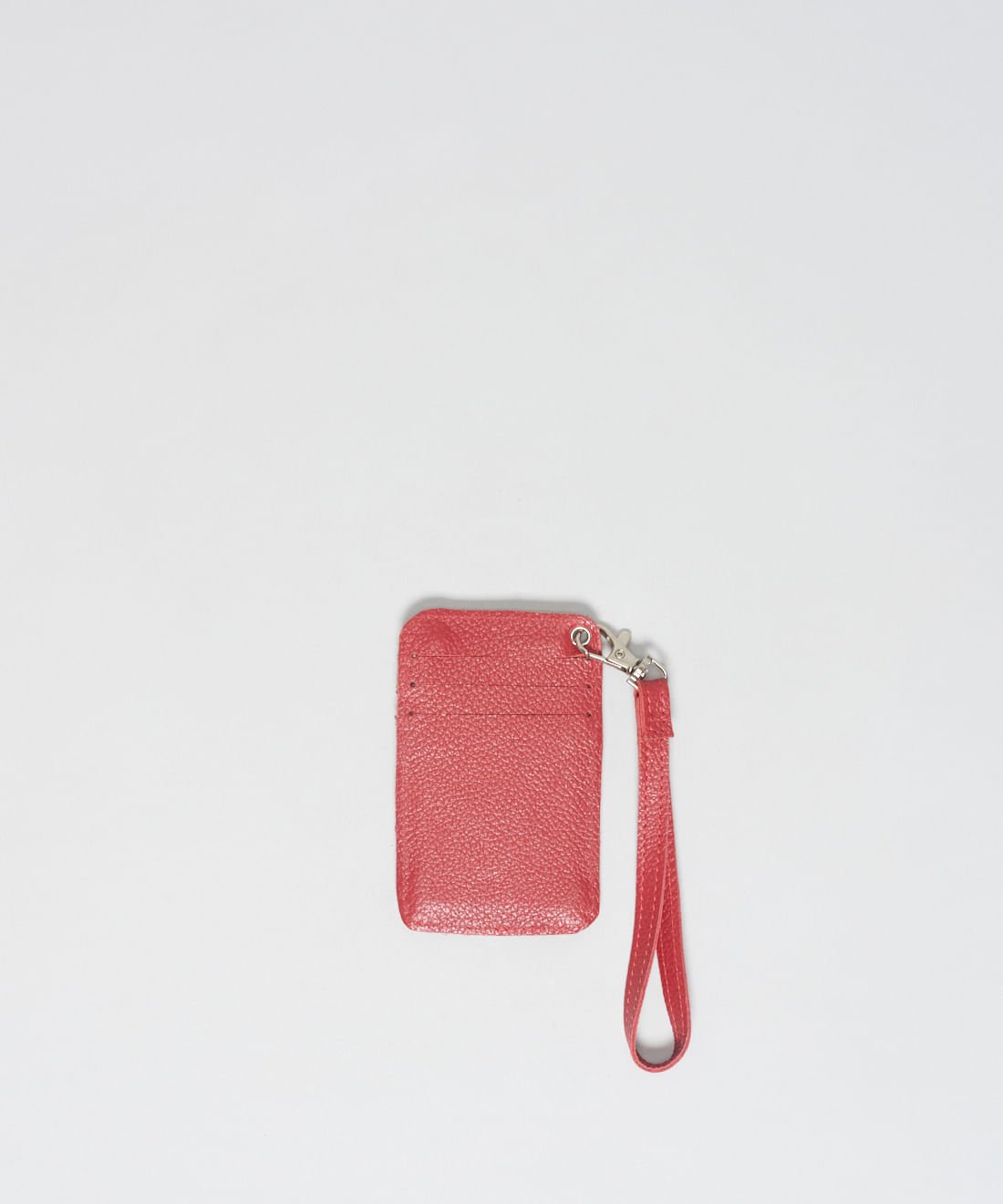 Porta Cartao Couro Ilhos - Vermelho/Prata Velho Vermelho 2