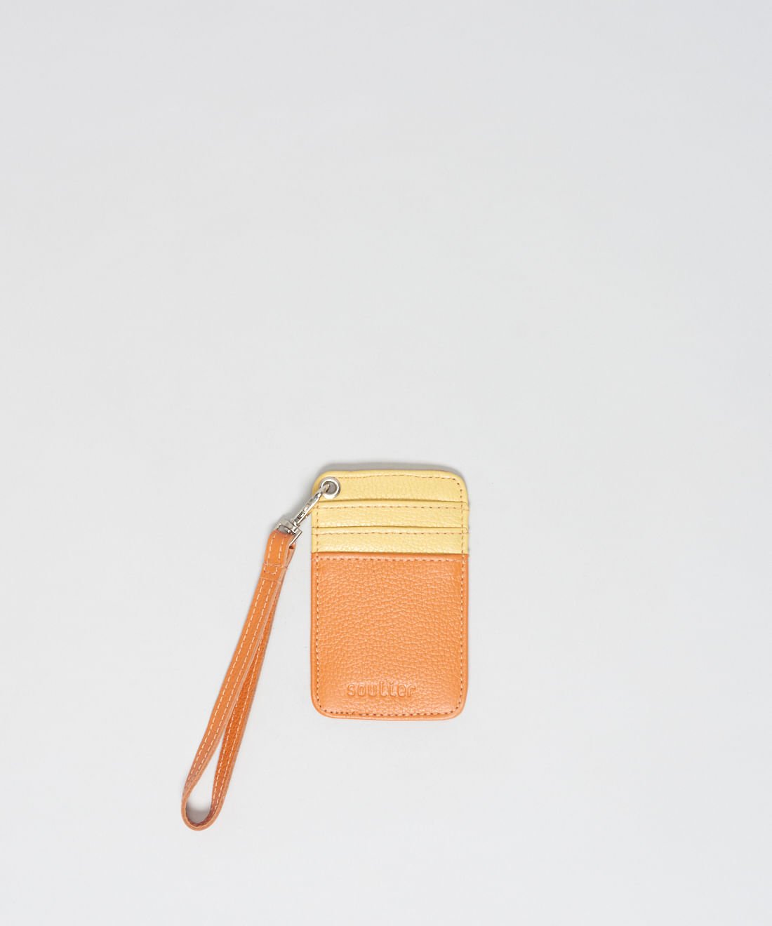 Porta Cartao Couro Ilhos - Tangerina