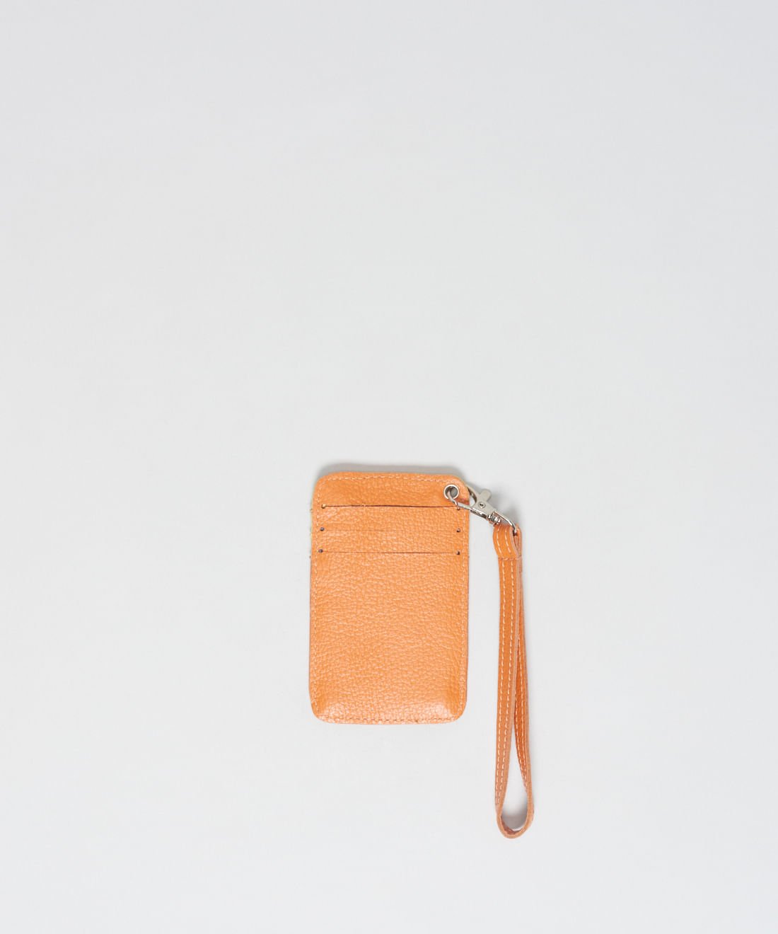 Porta Cartao Couro Ilhos - Tangerina Laranja 2