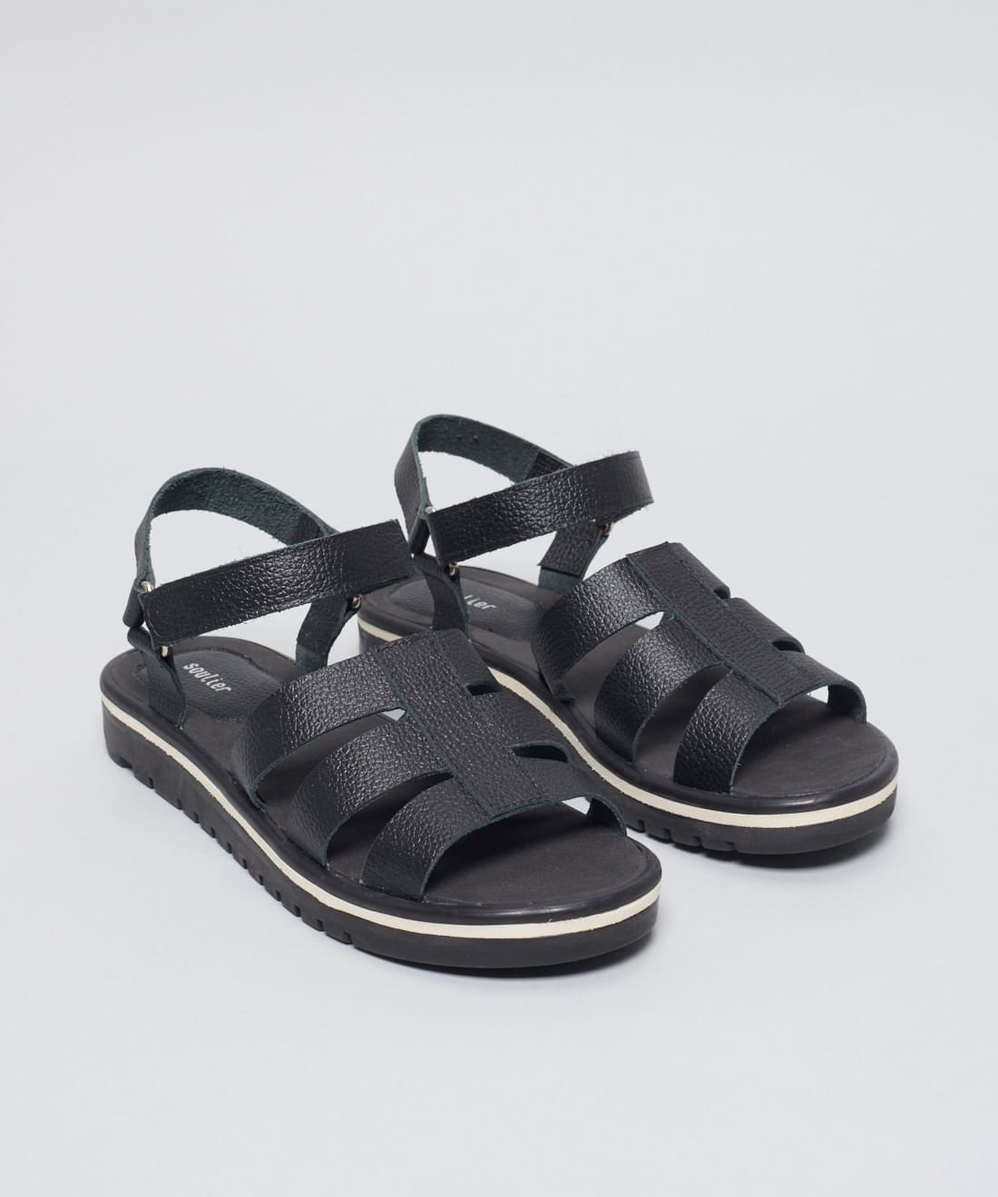 Rasteira Tratorada Isabel - Preto Preto 2