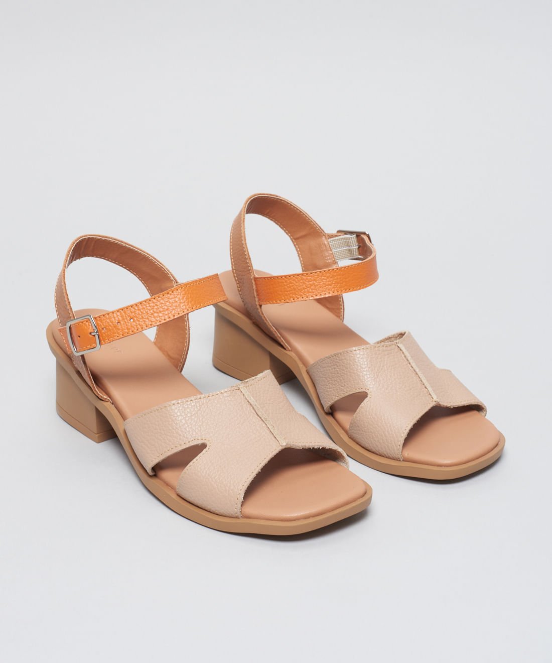 Sandalia Media Couro Amanda - Colors Bege 2