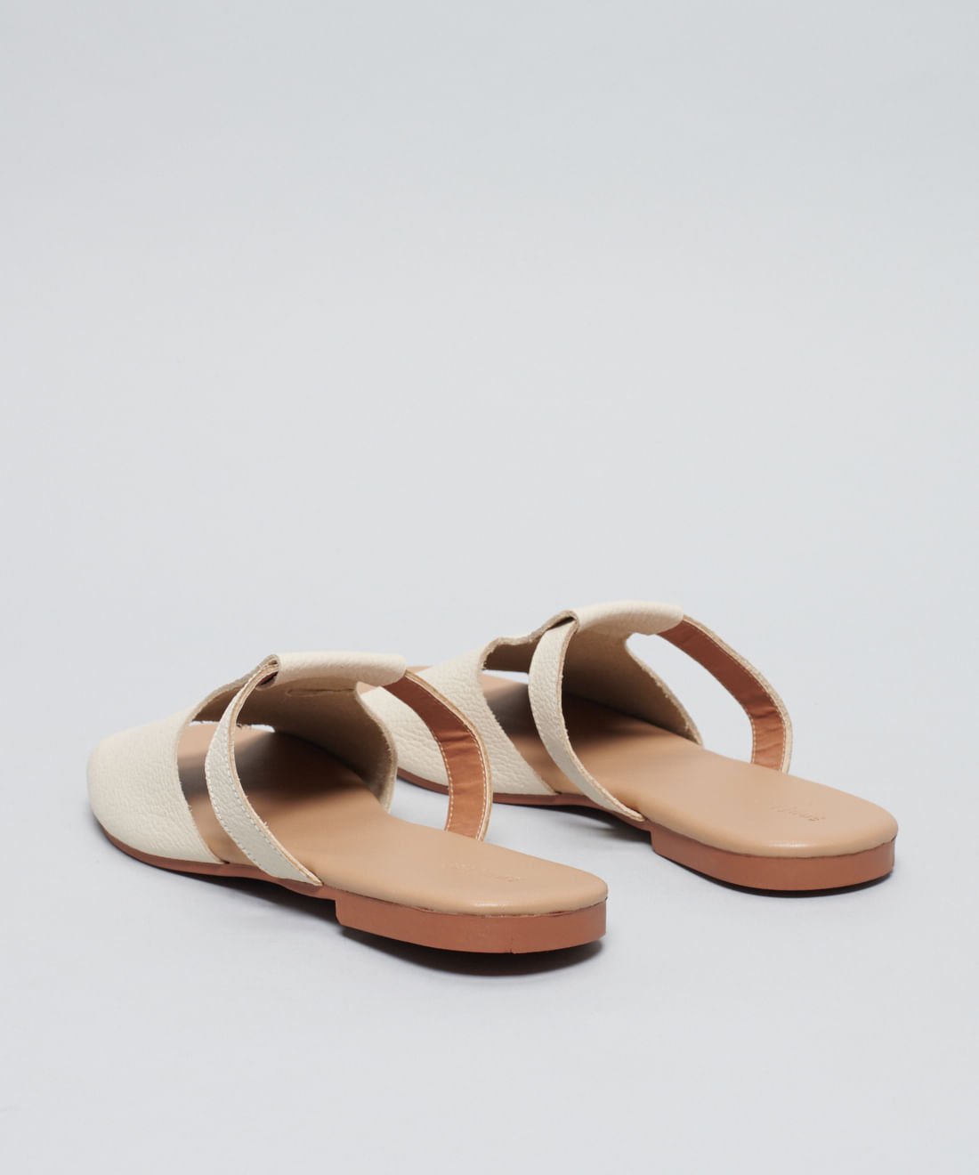 Rasteira Basica Couro Priscila - Offwhite Off White 3