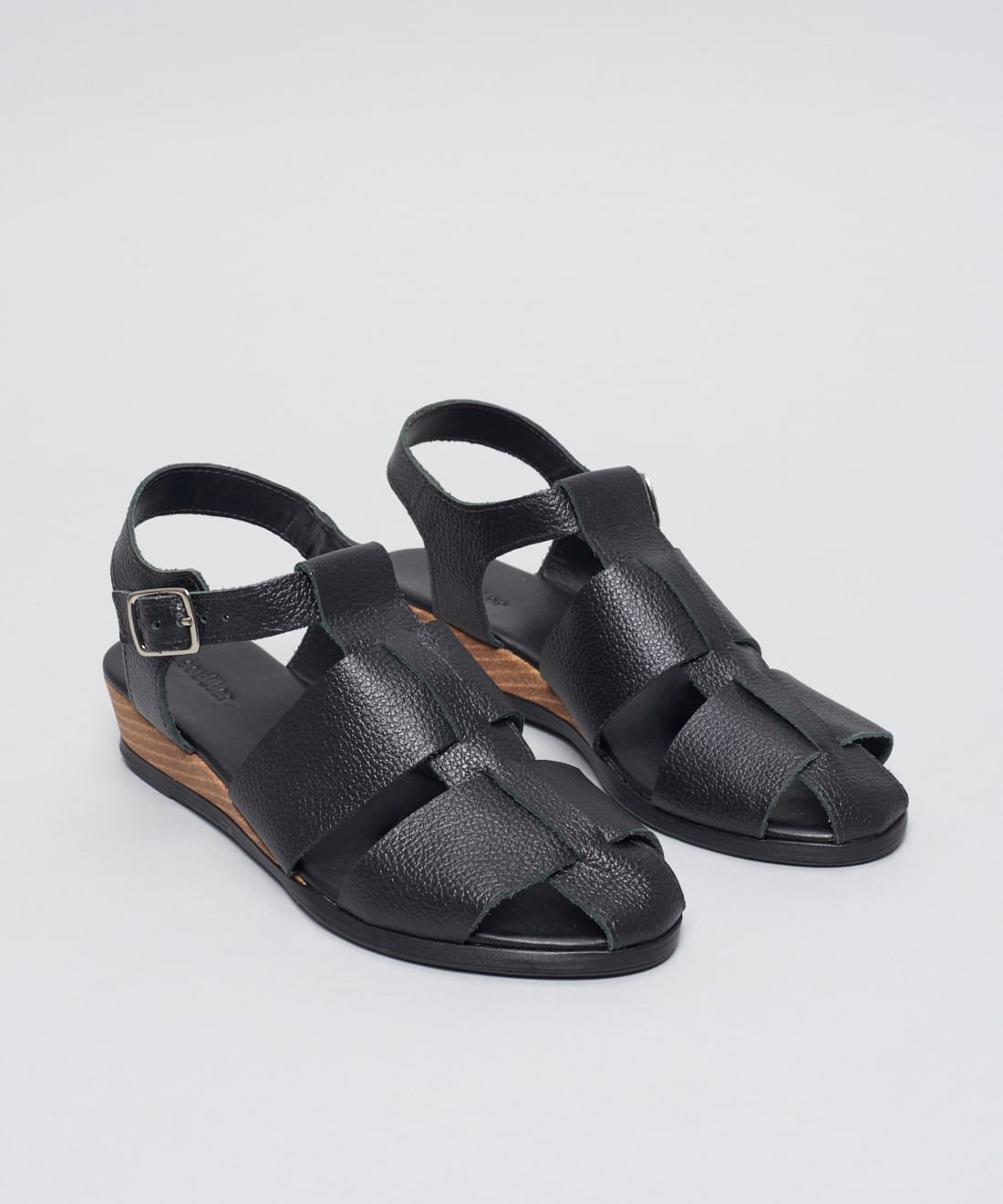 Anabela Couro Pescador Dani - Preto Preto 1