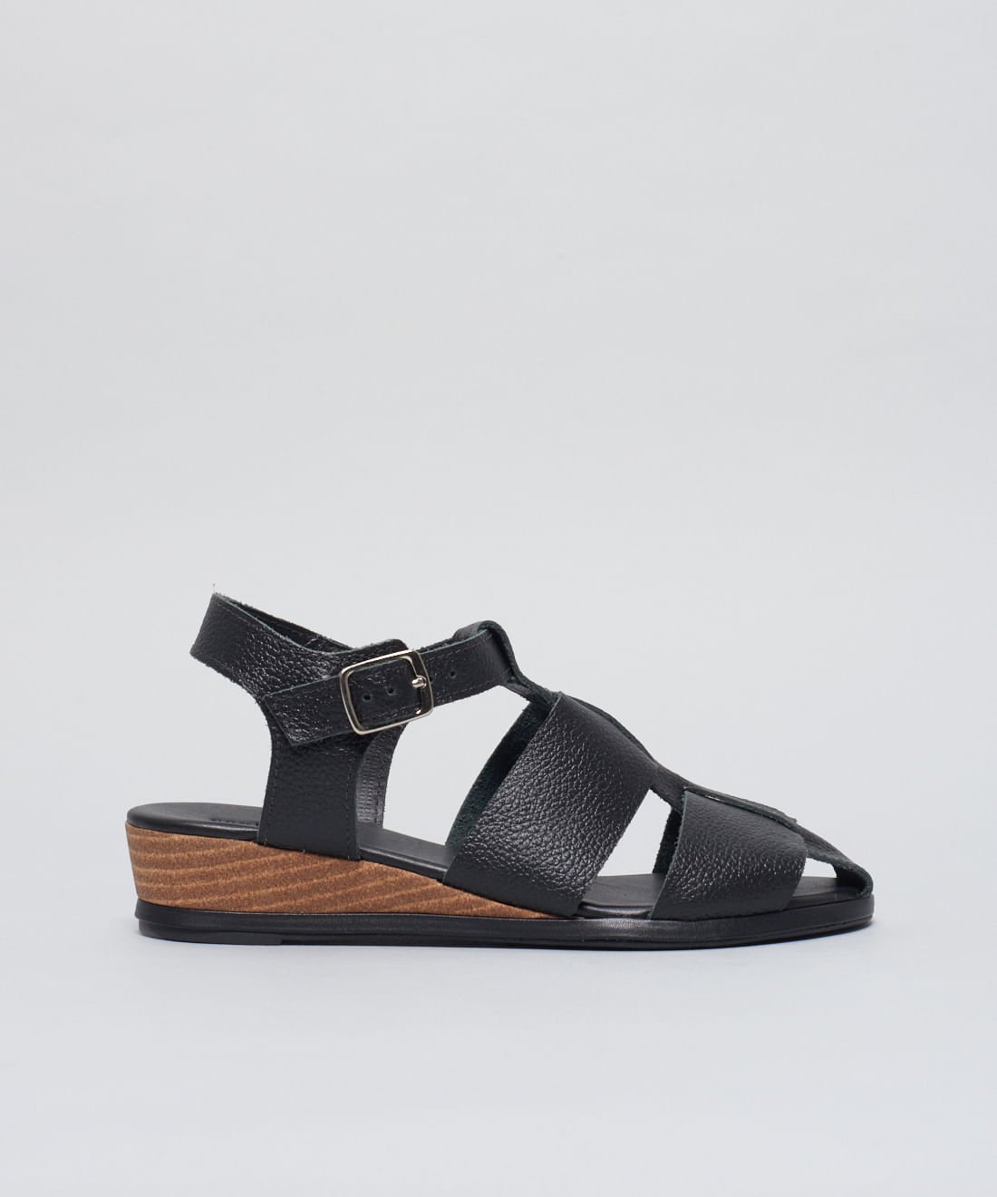 Anabela Couro Pescador Dani - Preto Preto 2