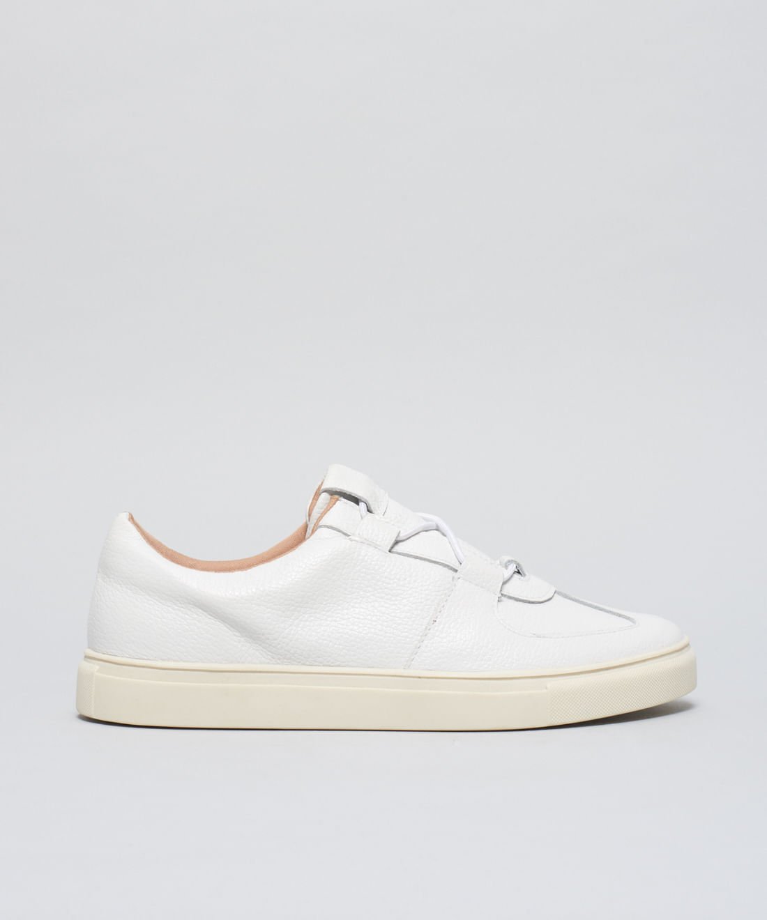 Tenis Couro Passante Elastico - Branco Branco 1