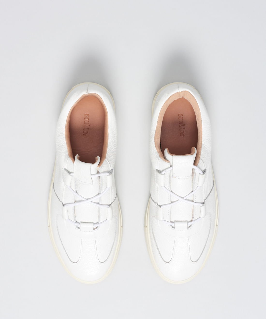 Tenis Couro Passante Elastico - Branco Branco 4