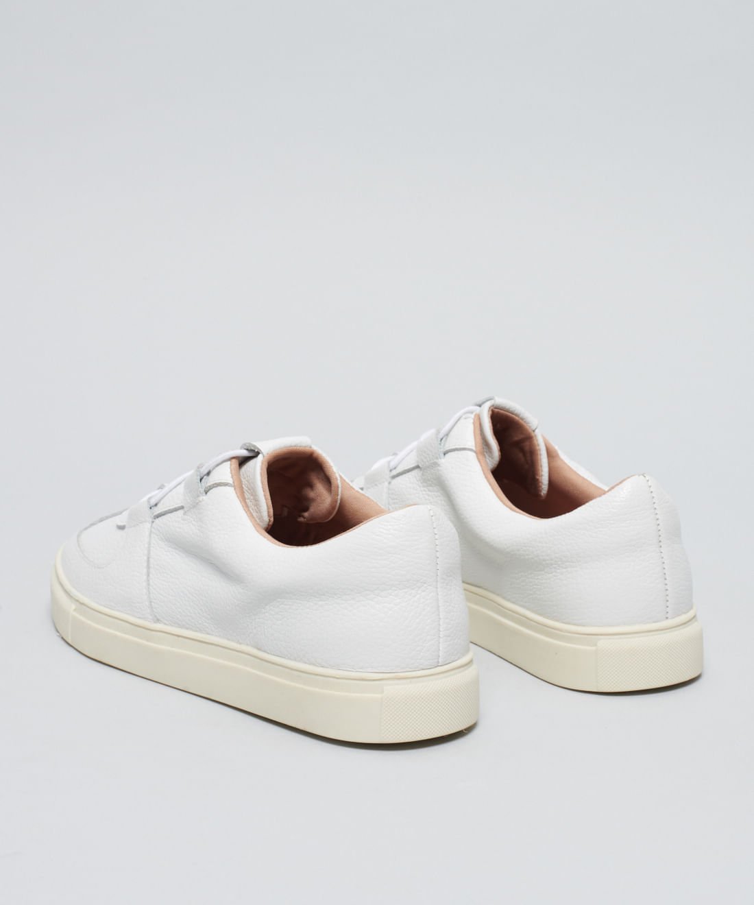 Tenis Couro Passante Elastico - Branco Branco 3
