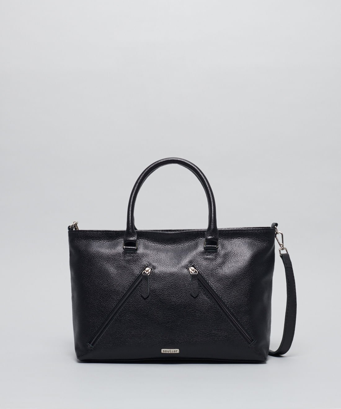 Bolsa g Couro Giovanna - Preto Preto 1