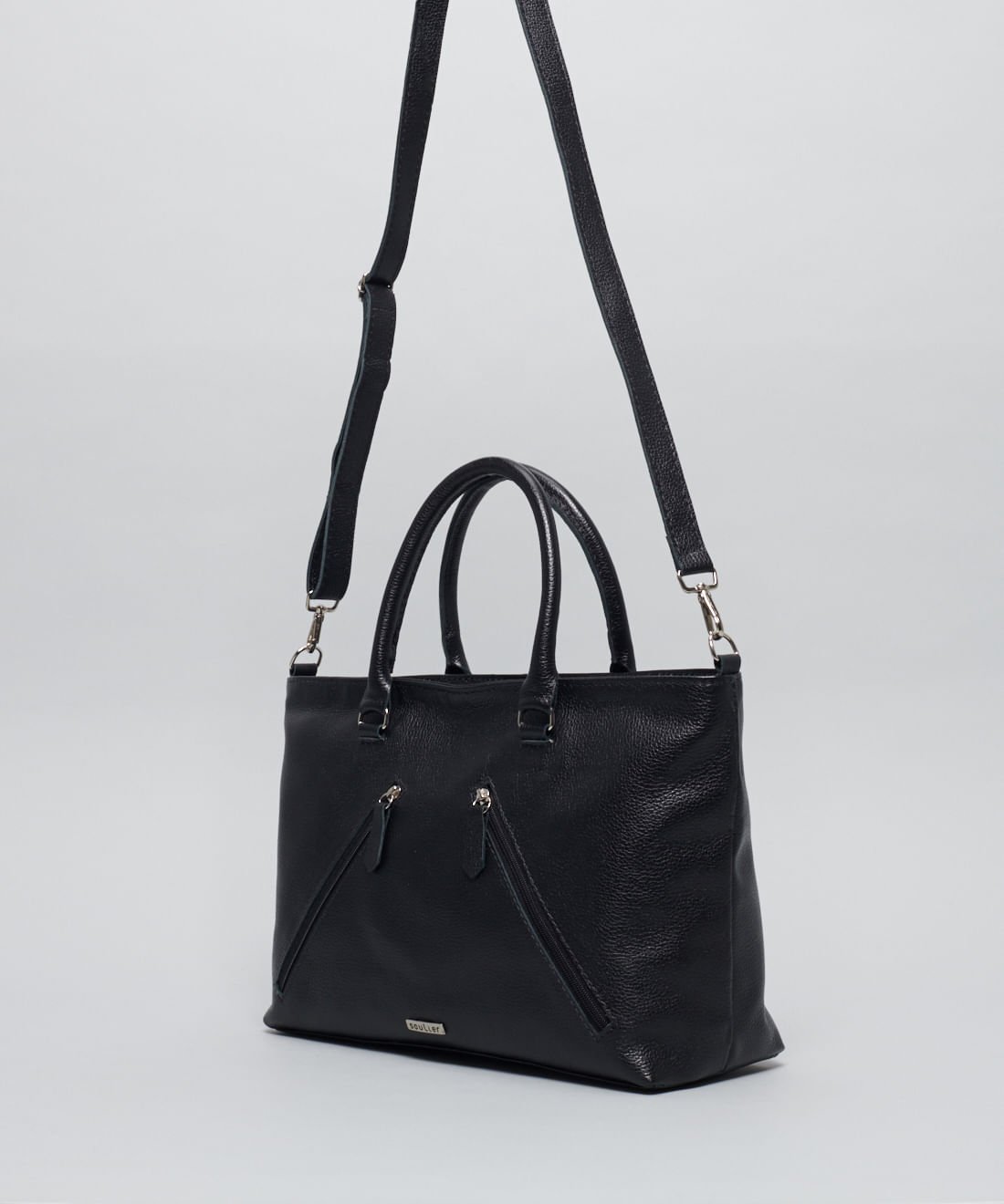 Bolsa g Couro Giovanna - Preto Preto 2
