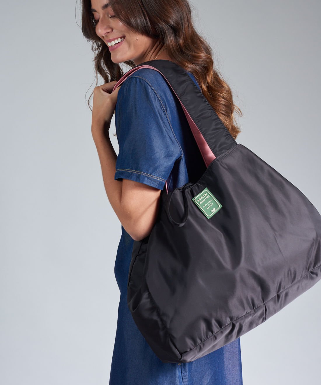 Bolsa Dupla Face Nylon Neo - Preto Preto 5