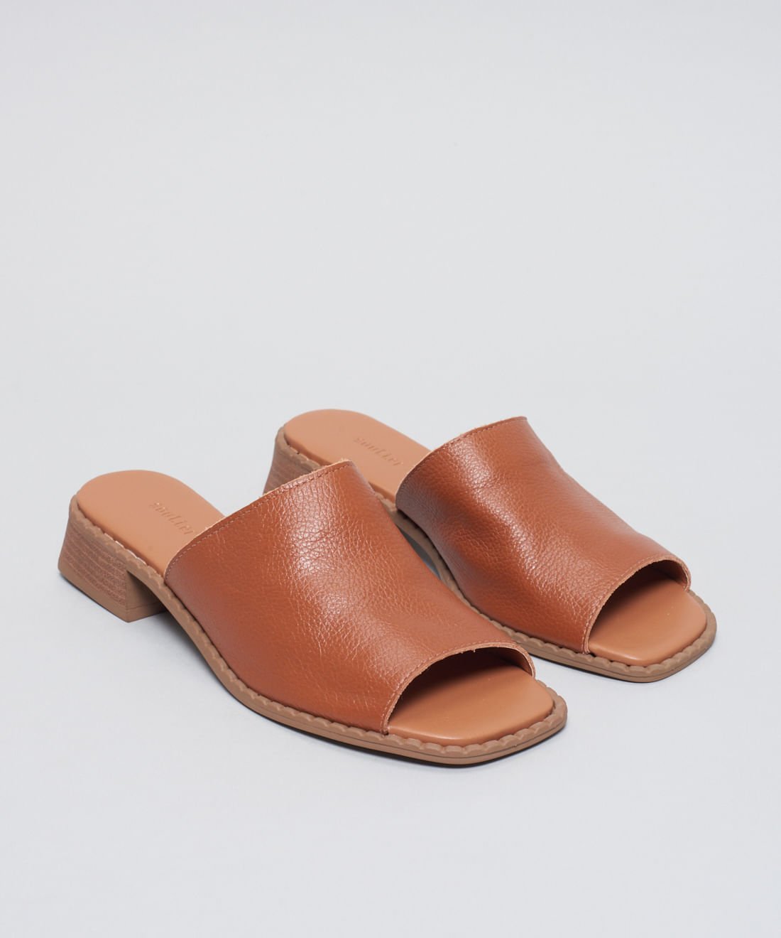 Salto Medio Mule - Mousse Marrom 2