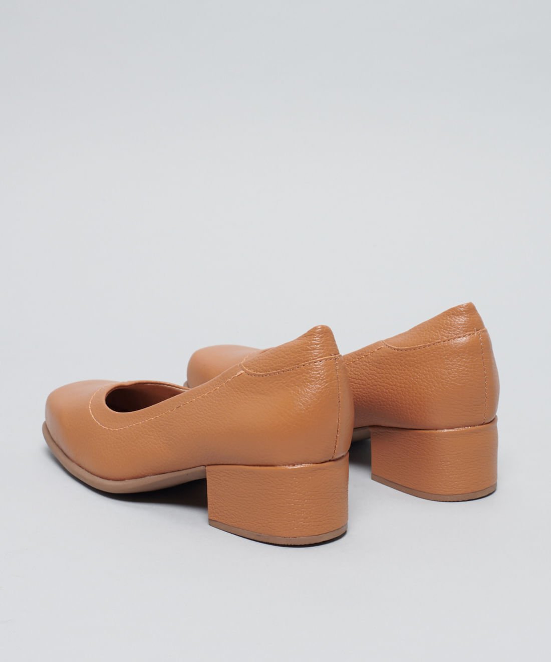 Scarpin Couro Pesponto - Caramelo Caramelo 3