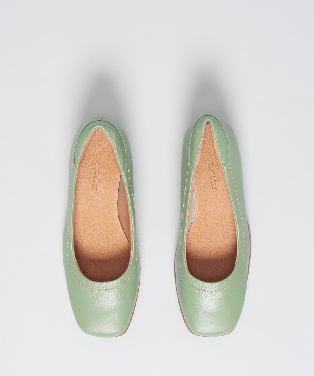 Scarpin Couro Pesponto - Pistache Pistache 4