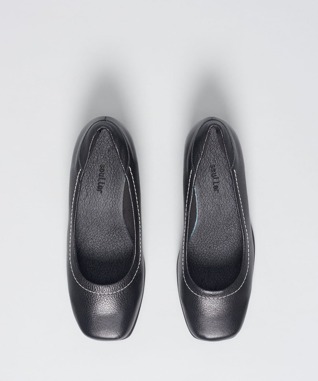 Scarpin Couro Pesponto - Preto Preto 4