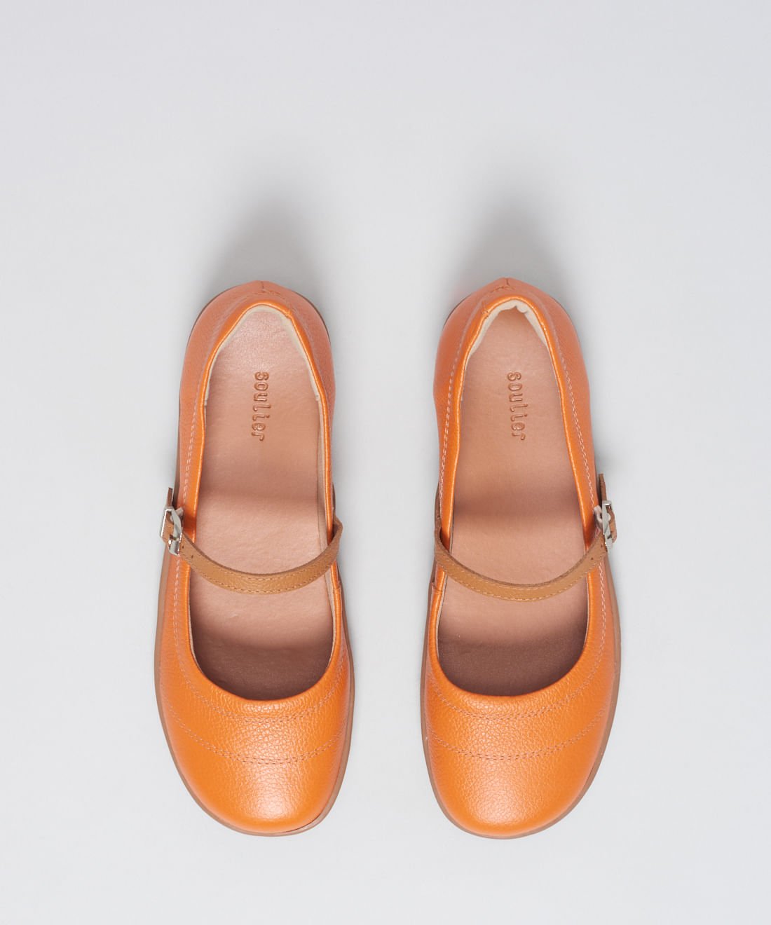 Sapatilha Couro Comfort Pesponto - Tangerina Laranja 4