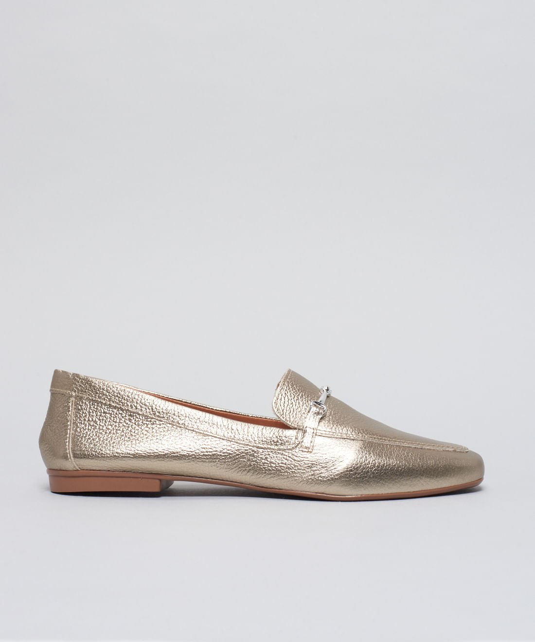 Mocassim Couro Bridao - Prata Velho Dourado 2