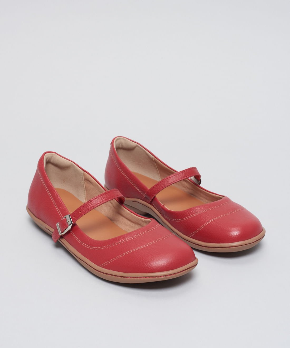 Sapatilha Couro Comfort Pesponto - Vermelho Vermelho 2