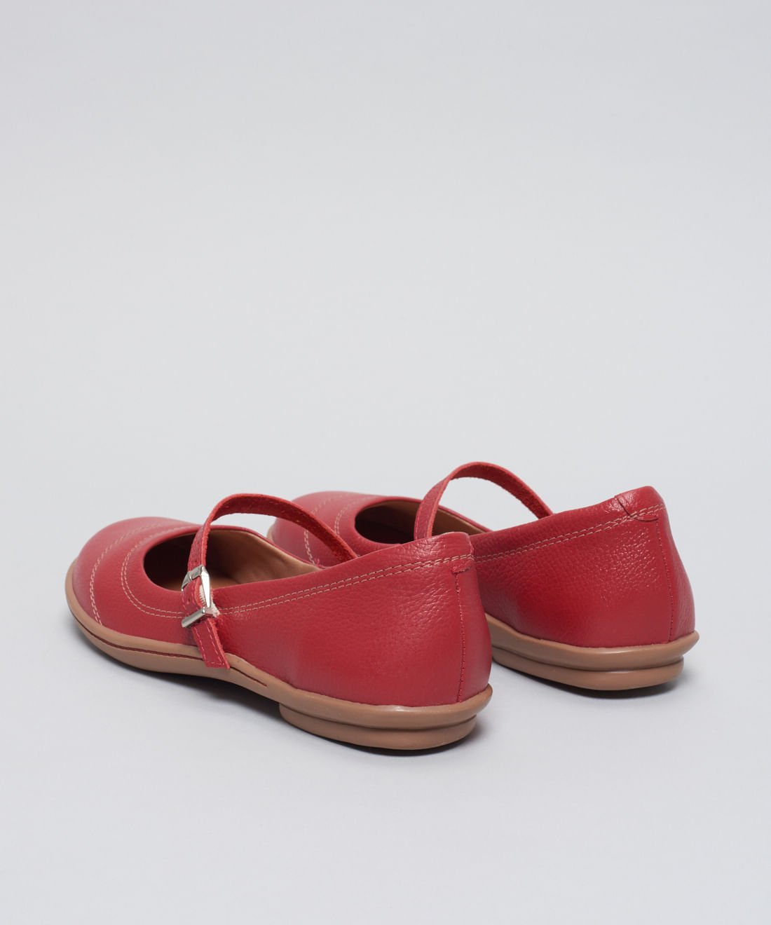 Sapatilha Couro Comfort Pesponto - Vermelho Vermelho 3