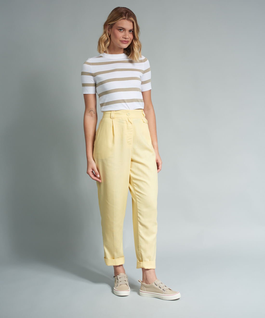 Tenis Lona Elastico - Offwhite Branco 6