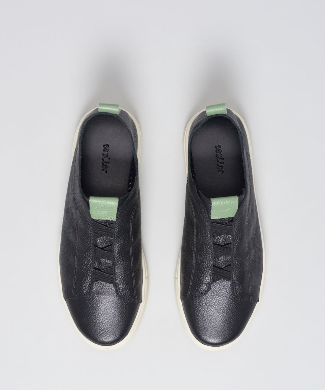 Tenis Couro Elastico Duo - Preto Preto 4