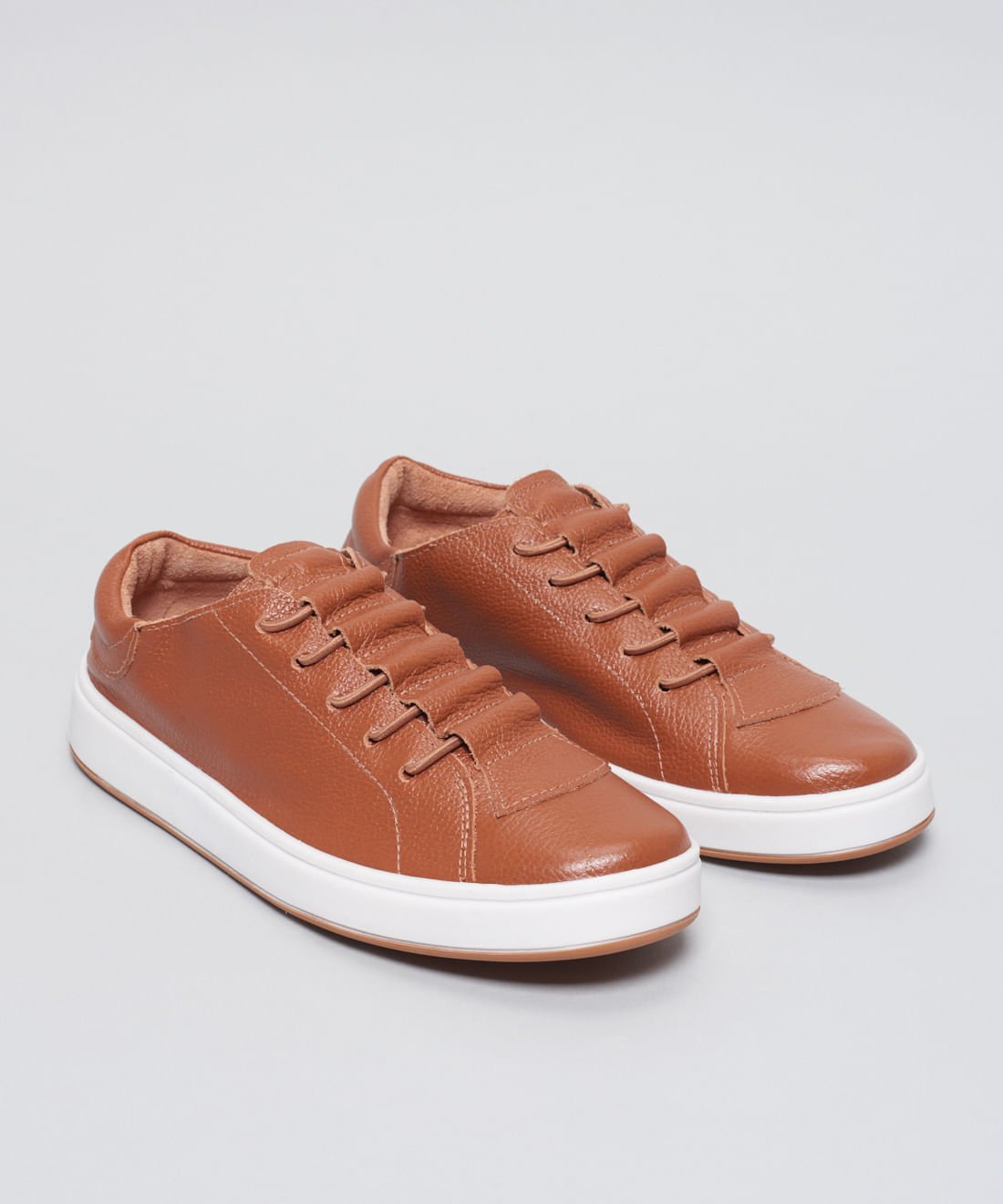 Tenis Couro Casual Elastico Neo - Mousse Marrom 2
