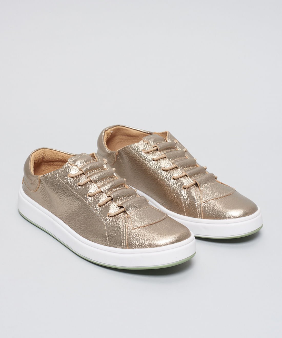 Tenis Couro Casual Elastico Neo - Prata Velho Prata Velho 2