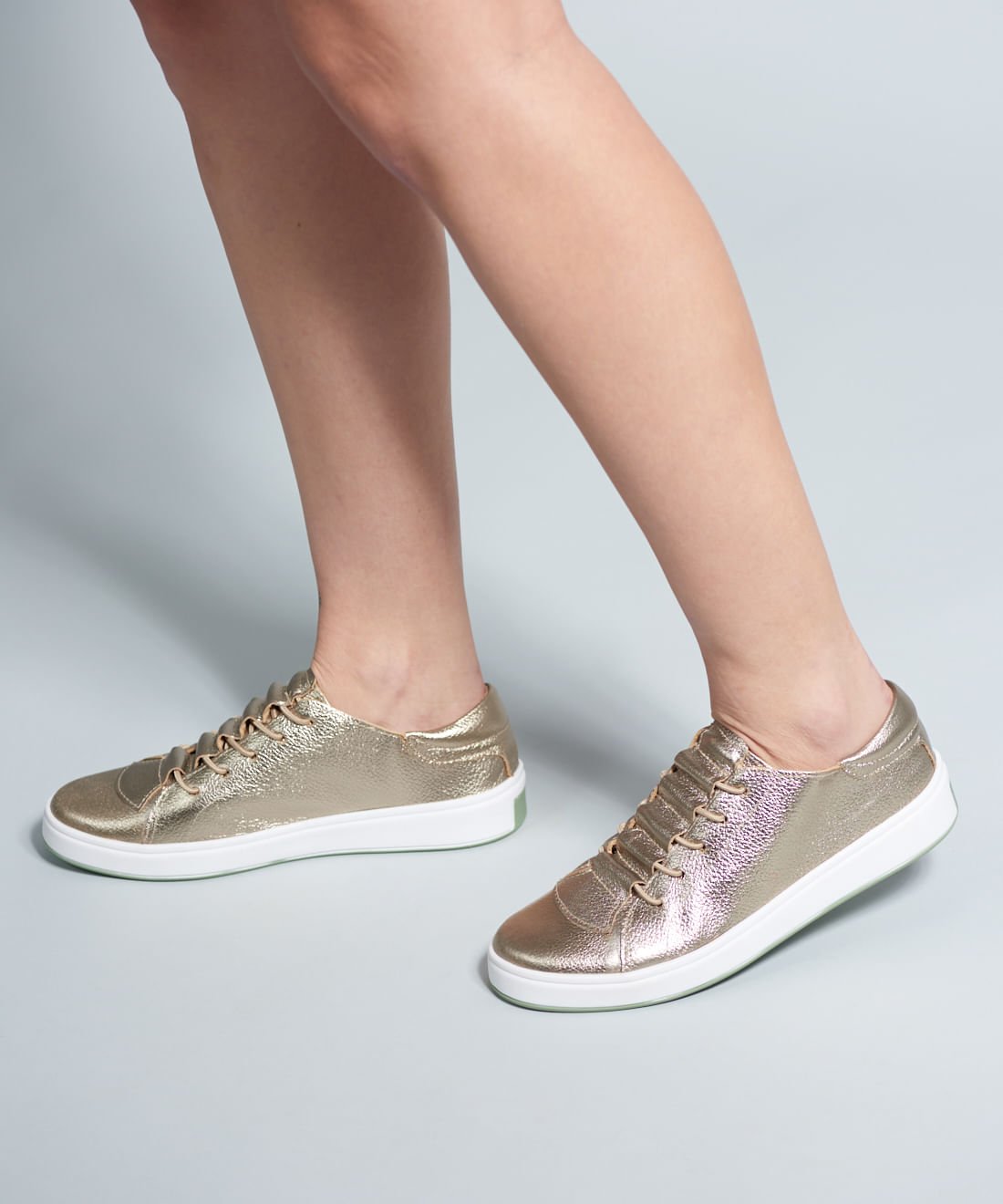 Tenis Couro Casual Elastico Neo - Prata Velho Prata Velho 5