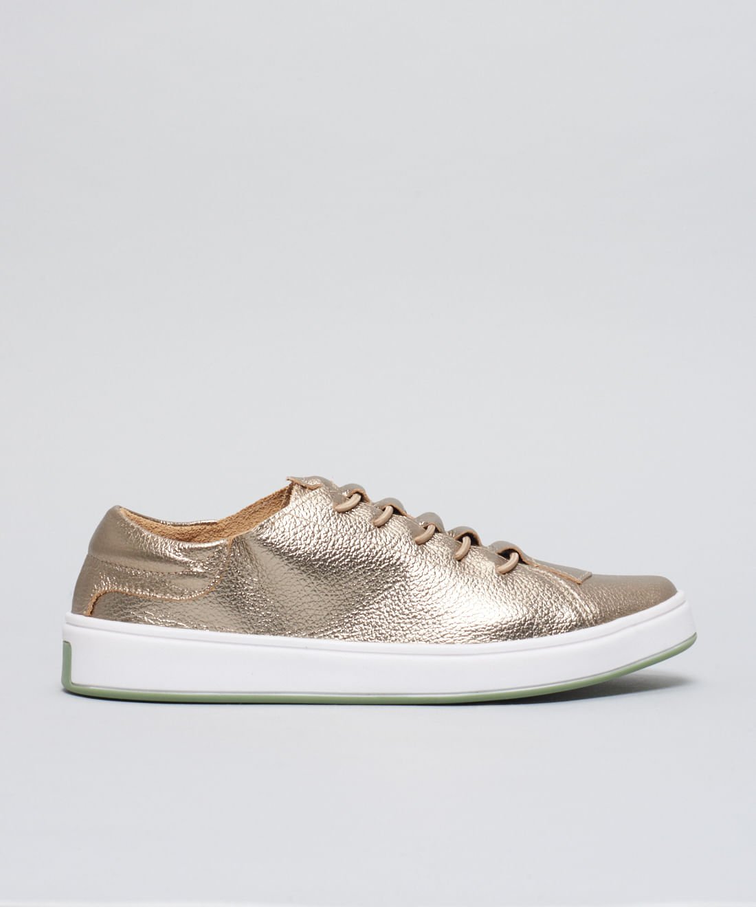 Tenis Couro Casual Elastico Neo - Prata Velho
