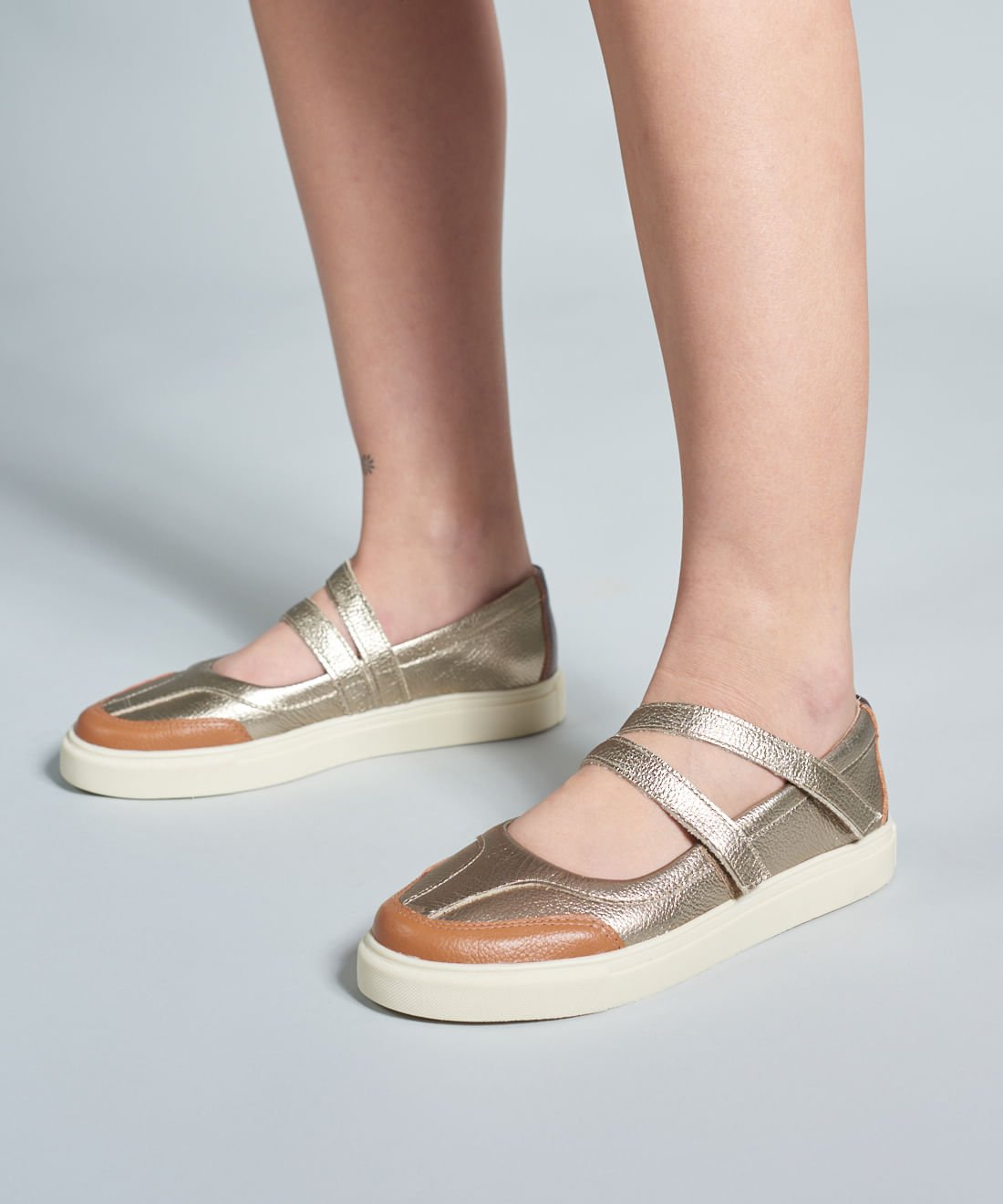 Tenis Couro Antonela - Prata Velho Prata 5