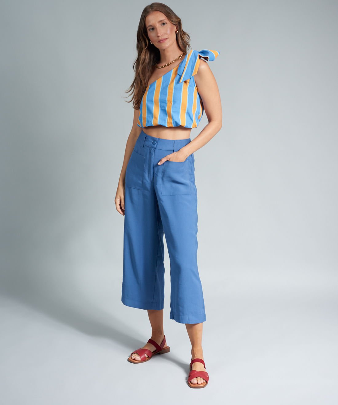 Rasteira Couro Tereza - Vermelho Vermelho 5