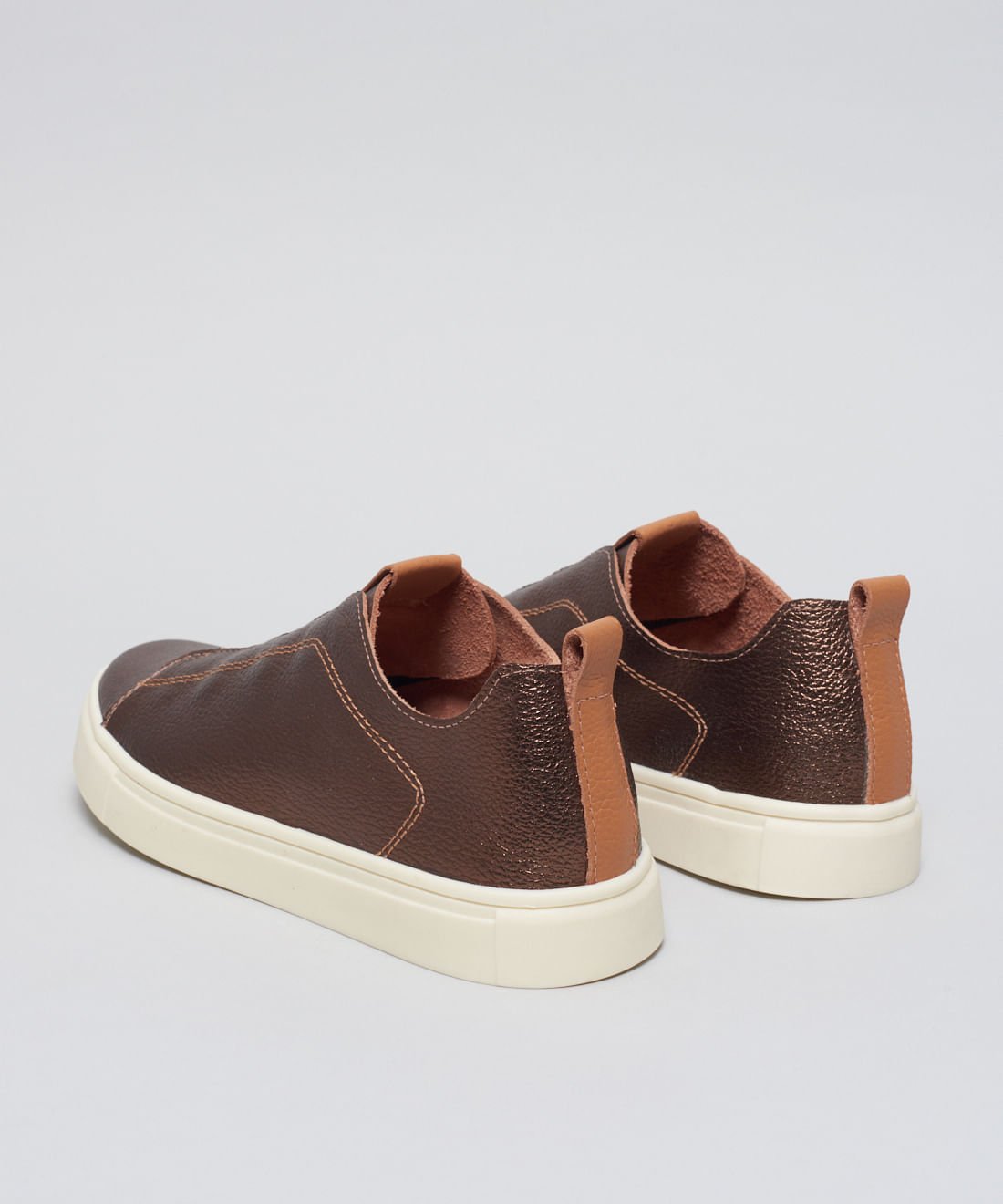 Tenis Couro Elastico Duo - Bronze Bronze 3