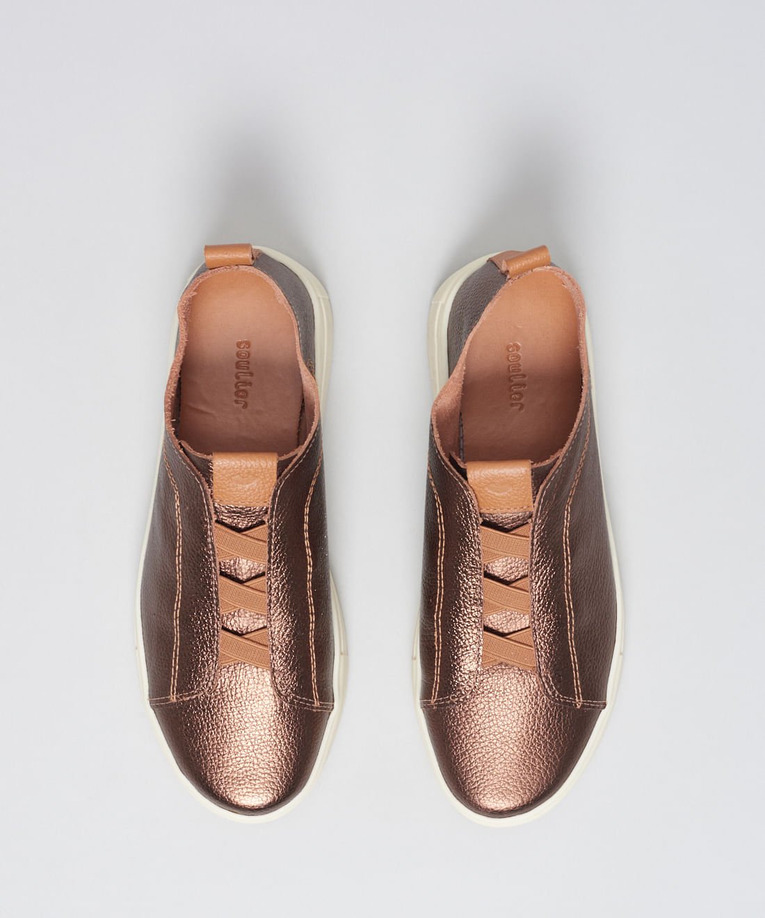 Tenis Couro Elastico Duo - Bronze Bronze 4