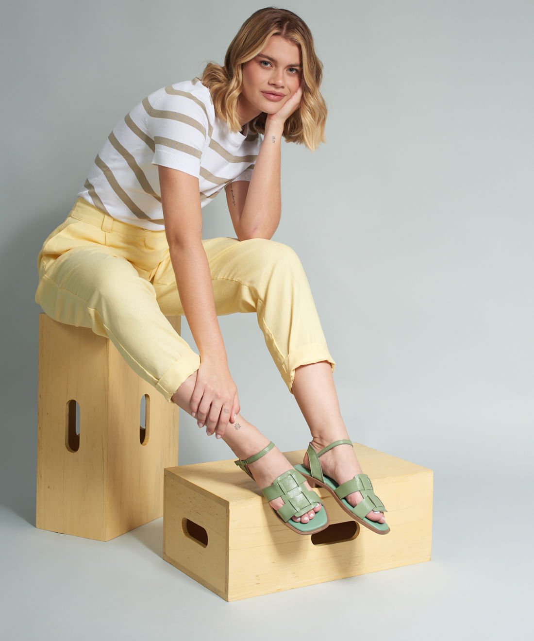 Rasteira Pescador Duo - Pistache Verde 5